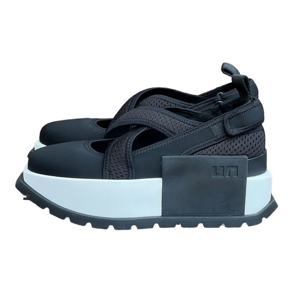 United Nude Roko Surf Low Top Platform Wedged Sneaker Black Cutout Slip-On Sz 39 - Picture 5 of 9